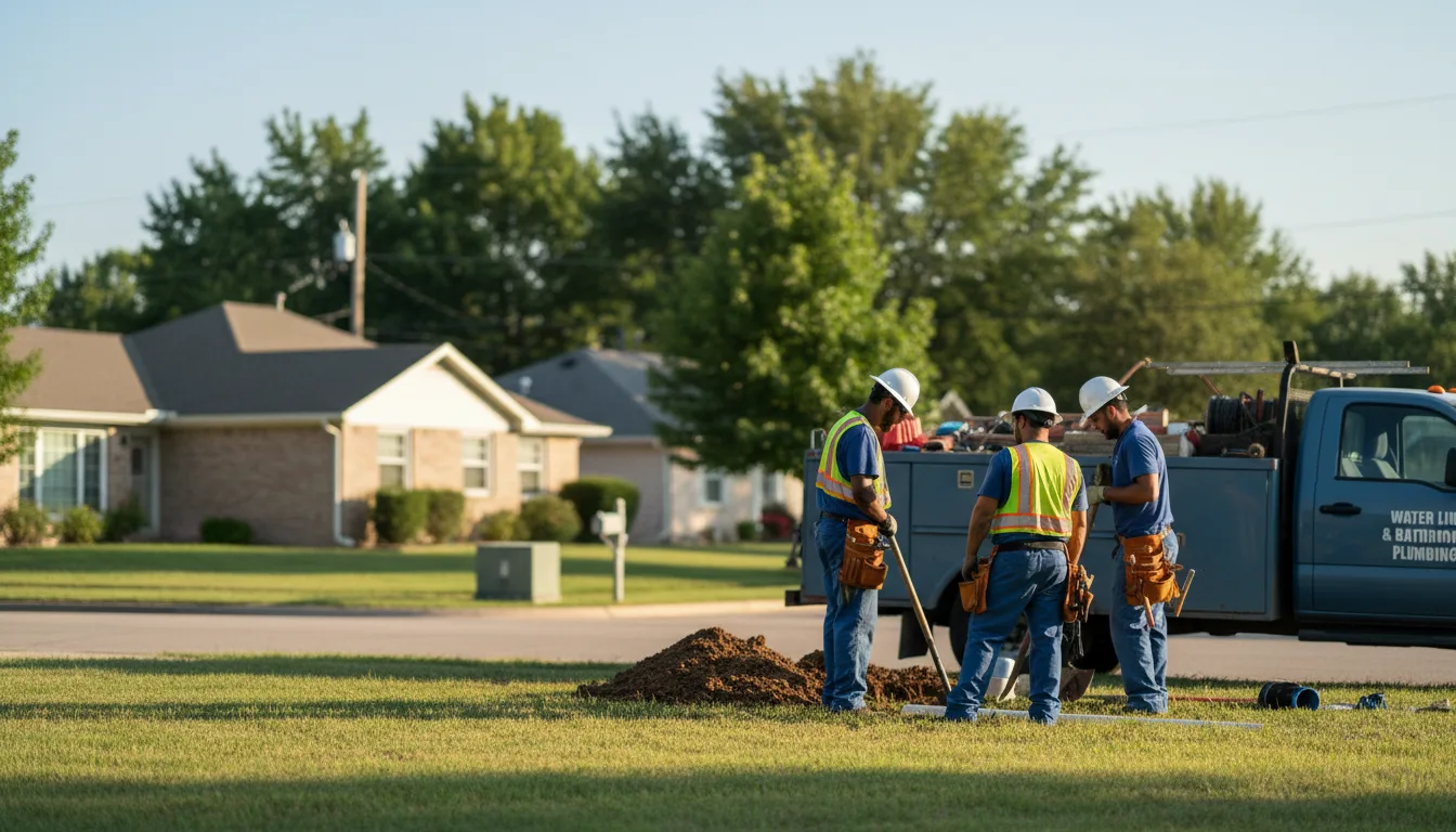 Residential water line and bathroom plumbing service in Nortonville, KS